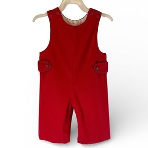Claire & Charlie Corduroy Longall Holiday Red Sleeveless Romper size 6M